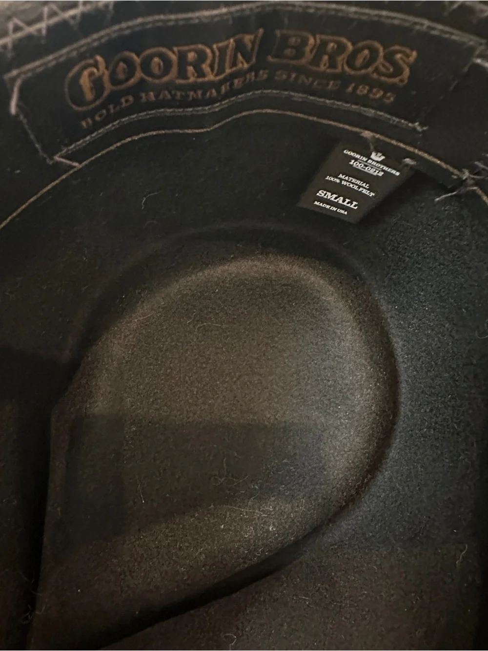Goorin Bros Black Felt Fedora Hat